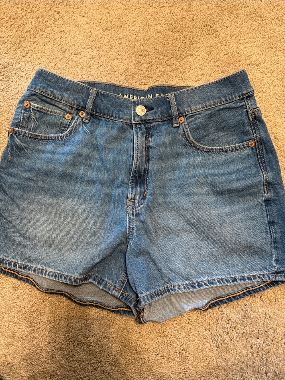 American Eagle Outfitters Light Blue High-Rise Denim Shorts